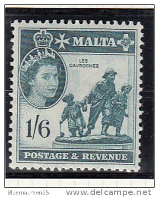 1956 - Queen Elizabeth II - Malte (...-1964)