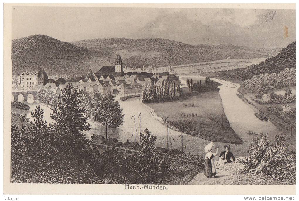 Hann. Münden, Nach Einem Alten Stich, Um 1920 - Hannoversch Muenden