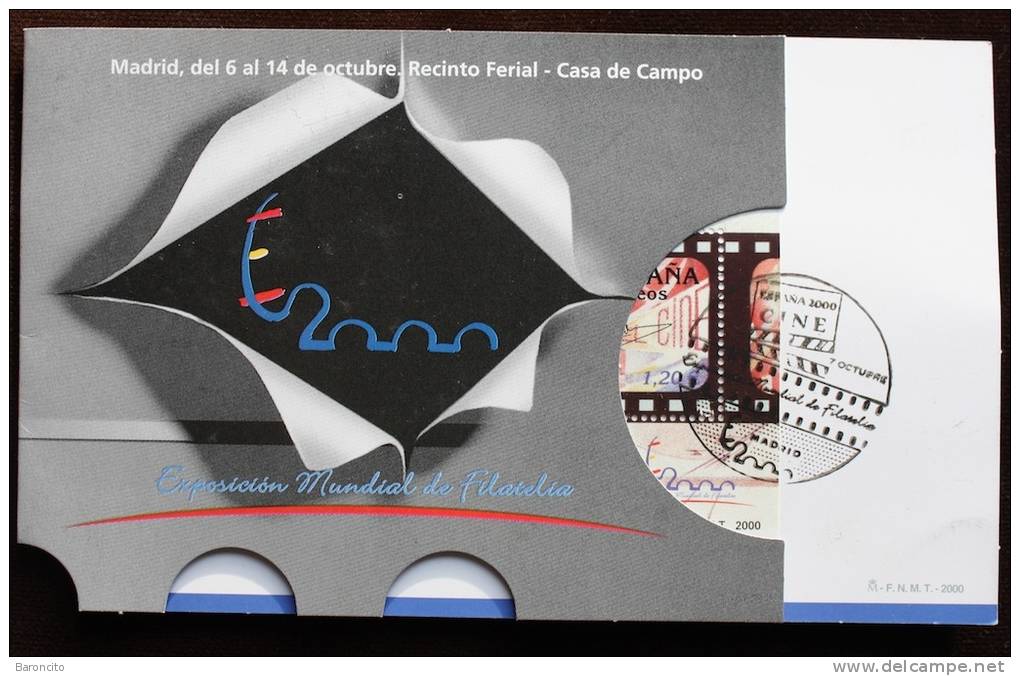 SPAGNA ESPAÑA - Esposizione Mondiale Di Filatelia Madrid 2000. Foglietto Cinema Spagnolo, Antonio Banderas - Blocs & Hojas