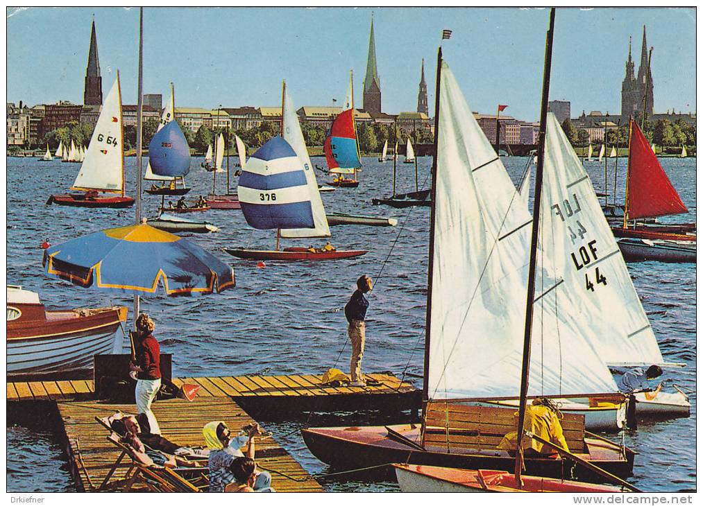 Hamburg, Segelboote Auf Der Außenalster, Um 1975 - Segelboote