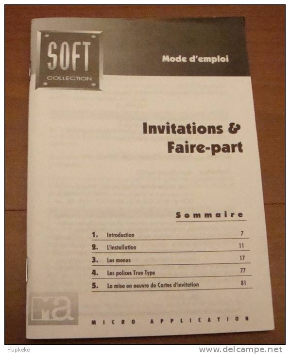 Invitations Et Faire-Part Soft Collection Micro Application Manuel Seul Mode D´emploi - Informatik