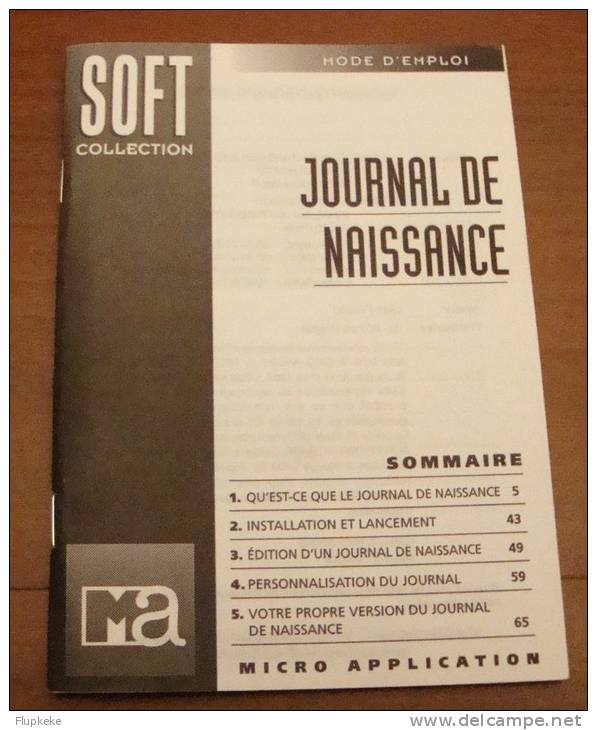 Journal De Naissance Soft Collection Micro Application Manuel Seul Mode D´emploi - Informatica