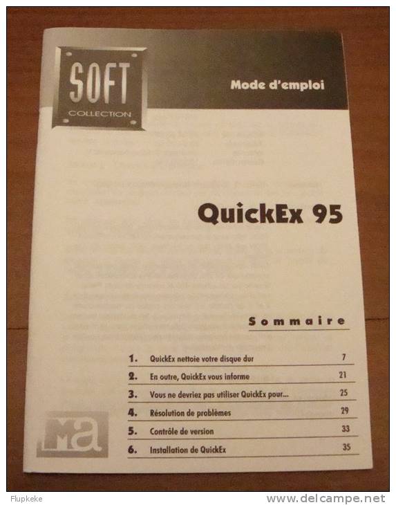 Quickex 95 Soft Collection Micro Application Manuel Seul Mode D´emploi - Informatik