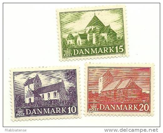 1944 - Danimarca 294/96 Chiese      C1832      ------ - Ongebruikt