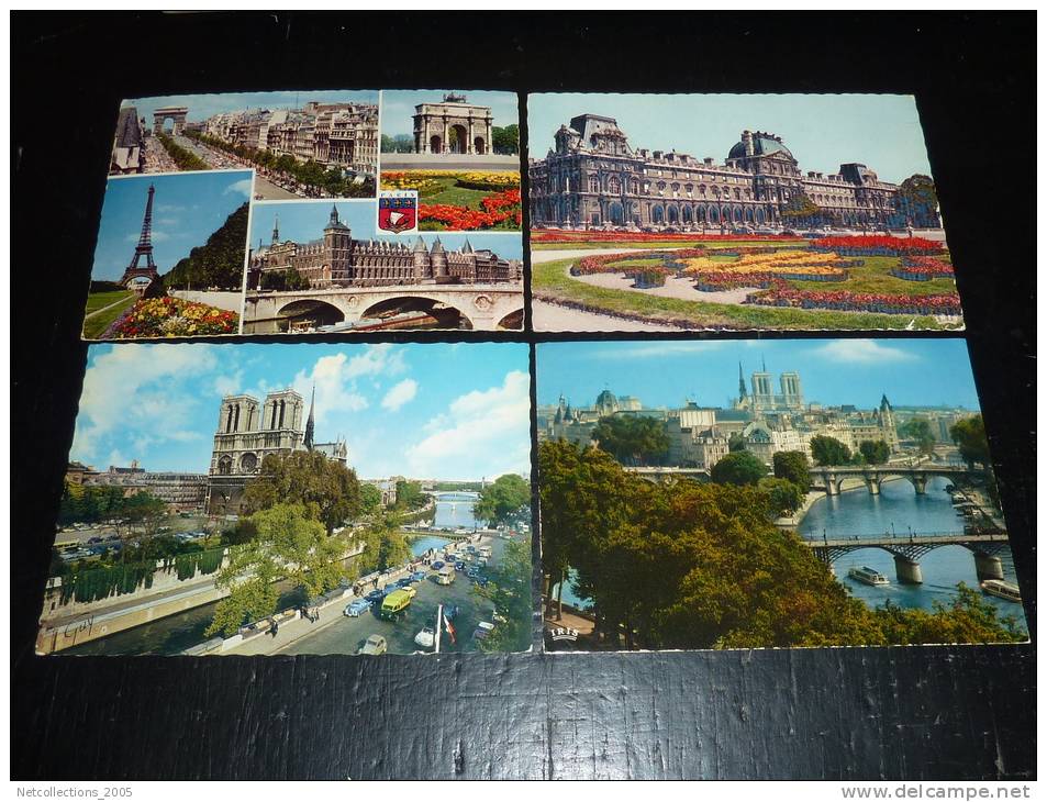 LOT DE 4 CARTES DE PARIS NOTRE DAME DE PARIS TOUR EIFFEL - 75 PARIS - Lots, Séries, Collections