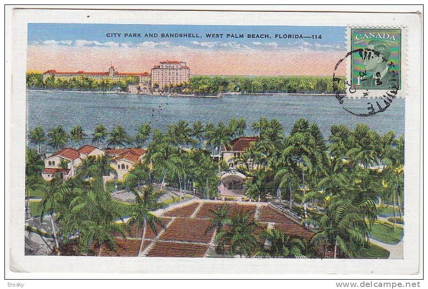 PGL AT278 - USA LOADING CITY PARK AND BANDSHELL, WEST PALM BEACH FLORIDA 1950 - Palm Beach