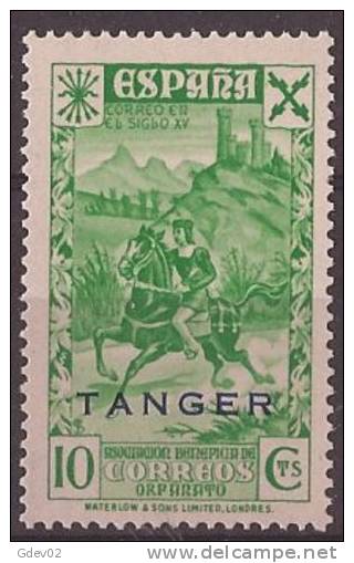 TABE18-LAB404TEURESPBENEF.Maroc.Morocco ..Historia Del Correo.Caballo.TANGER ESPAÑOL BENEFICENCIA 1943(Ed 18**) S/c - Wohlfahrtsmarken