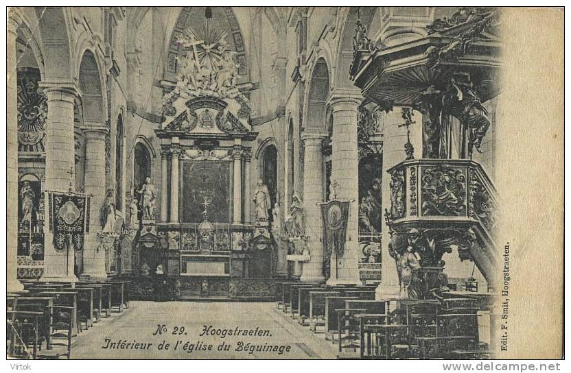 Hoogstraten :  Intérieur De L'église Du Béguinage  ( Geschreven 1910 Met Zegel ) - Hoogstraten