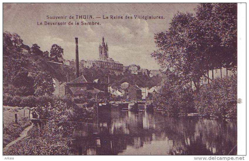 THUIN = Souvenir = La Reine Des Villégiatures - Le Déversoir De La Sambre (écrite) 1919 - Thuin