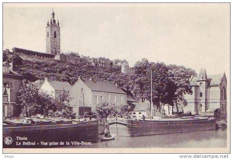 THUIN = Le Beffroi - Vue Prise De La Ville-Basse + La Sambre (Nels) Vierge - Thuin
