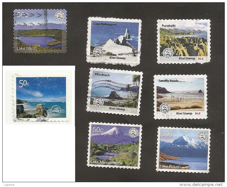 Nueva Zelanda Used Private 8 Stamps - Gebruikt