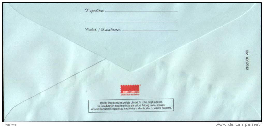 Romania-Postal Stationery Cover 2012- Pelicans; Pélicans; Pelikane - Unused - Pelikane