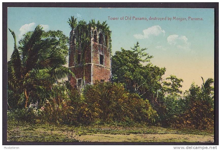 Panama PPC Tower Of Old Panama, Destroyed By Pirate Captain Morgan I.L. Maduro Jr. No. 5220 (2 Scans) - Panama