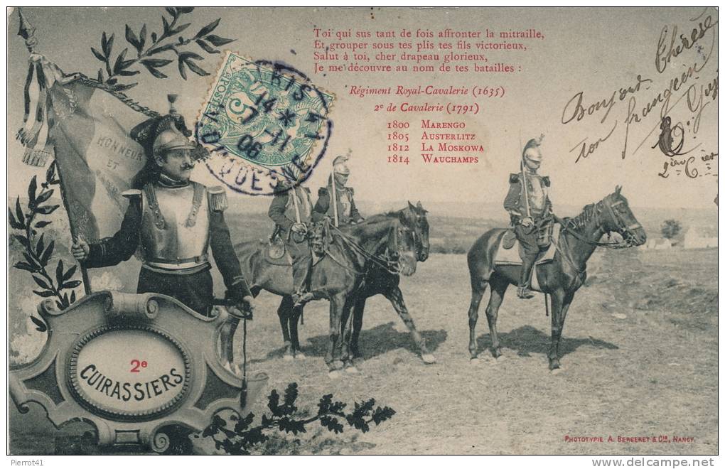 MILITARIA - REGIMENTS - Jolie Carte Fantaisie 2ème Cuirassiers - Regimenten