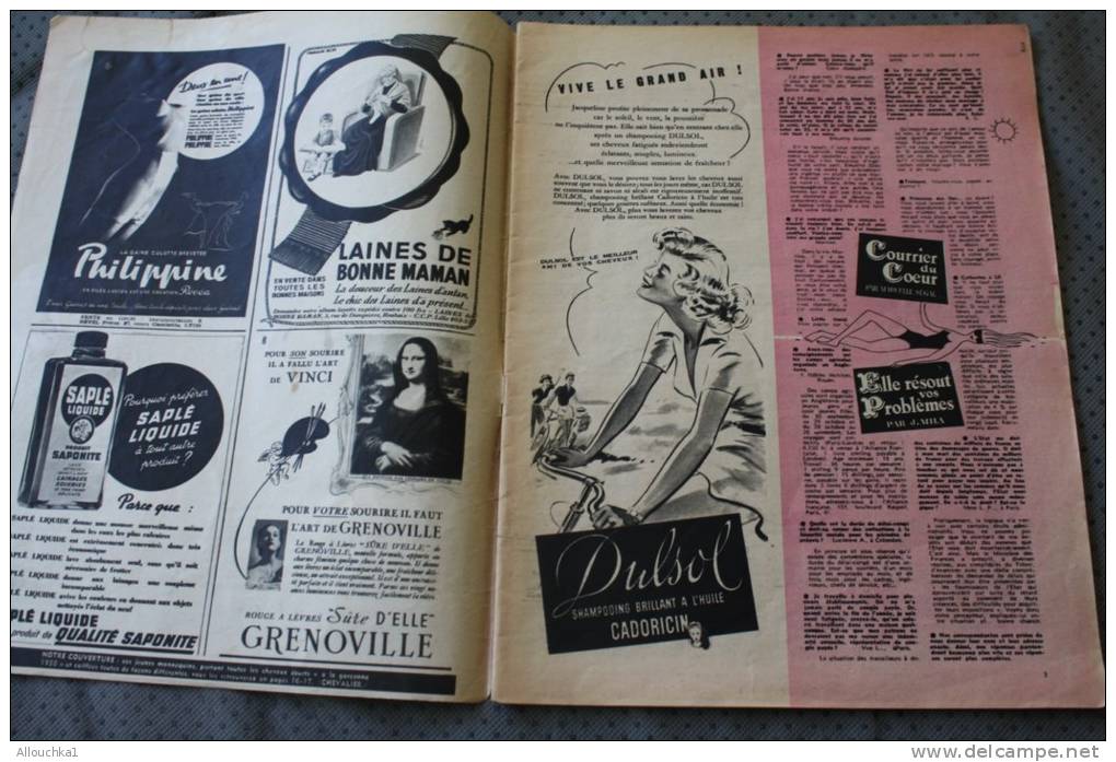 22 Août 1949 : ELLE Revue Féminine:1939-49 10 Ans Qui Valent 1 Siècle Mode Travaux, Couture,patron,artiste Cinéma - 1900 - 1949