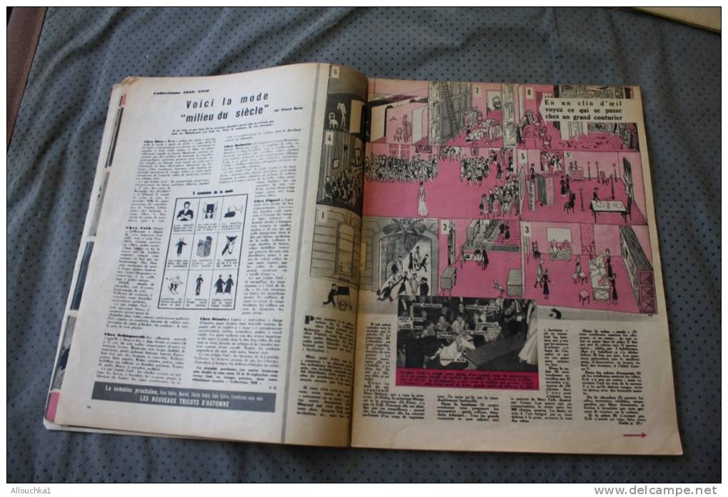 22 Août 1949 : ELLE Revue Féminine:1939-49 10 Ans Qui Valent 1 Siècle Mode Travaux, Couture,patron,artiste Cinéma - 1900 - 1949