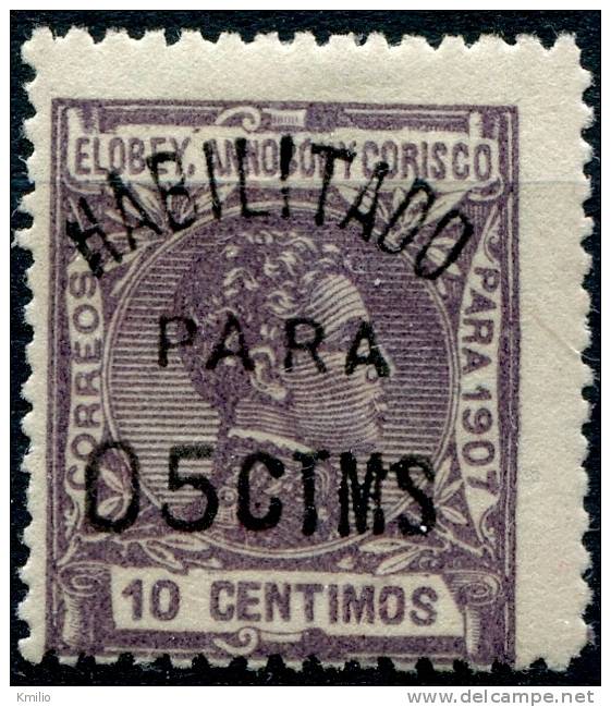 Elobey, Annobon Y Corisco 1908, Habilitado Edifil 50E* Nuevo - Elobey, Annobon & Corisco