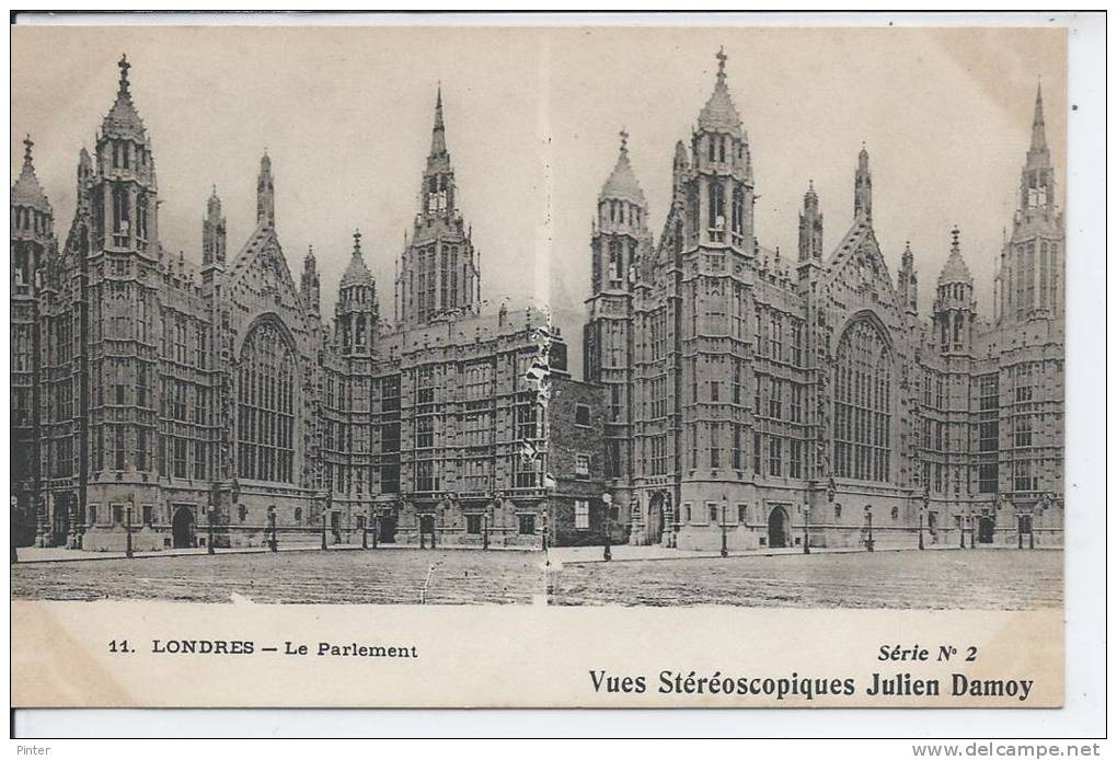 LONDRES - Le Parlement - Carte Stéréoscopique - Stereoscope Cards