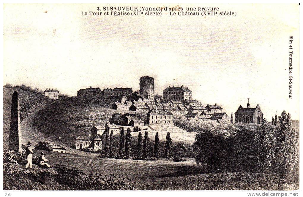 89. Yonne : Saint Sauveur : La Tour Et L ' église . - Saint Sauveur En Puisaye