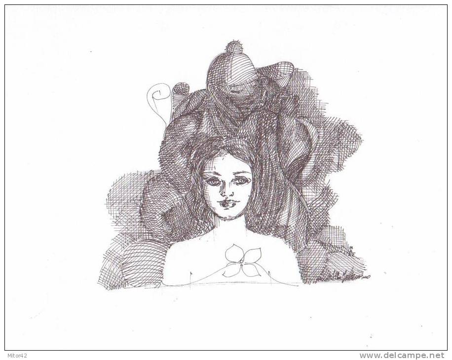 17-Original Drawing In Ink Of China- 29,5 X 21 Cm, With Certificate Of Guarantee Signed By Italian Artist - Drawings