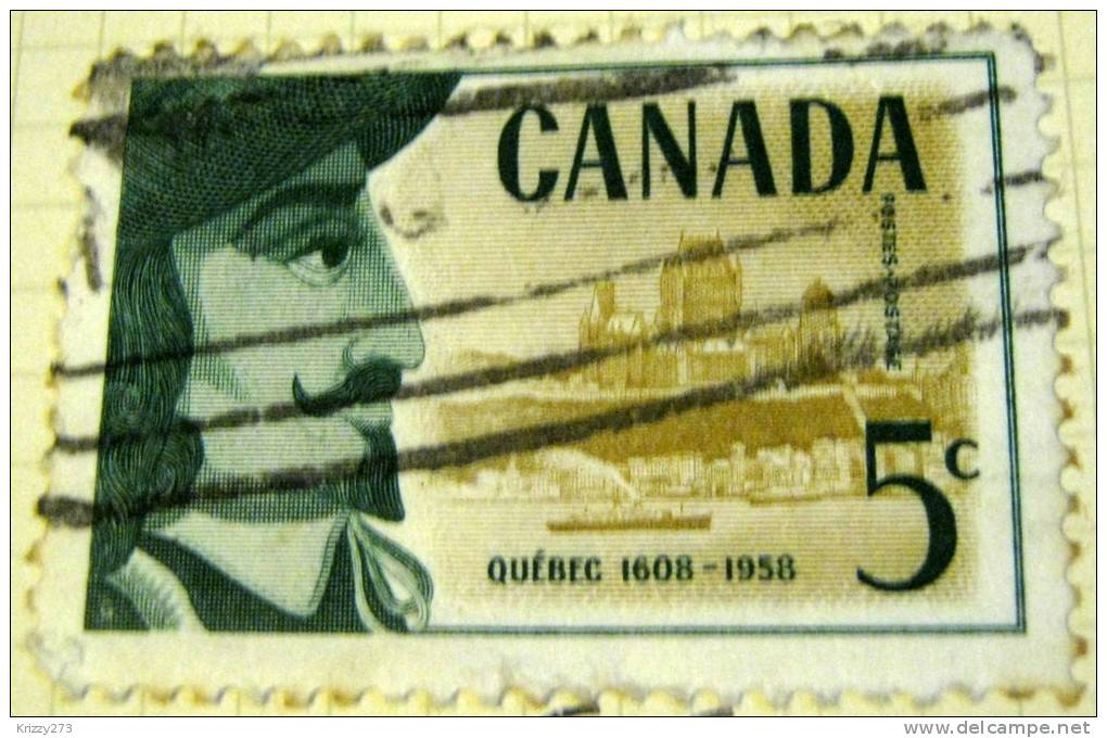 Canada 1958 Founding Of Quebec By Samuel De Champlain 5c - Used - Oblitérés
