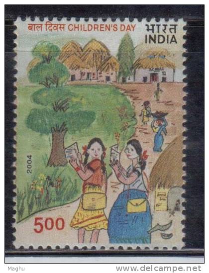 India MNH 2004, Childrens Day, Art Painting, "My Village" Kinder, Book, Tree, - Neufs