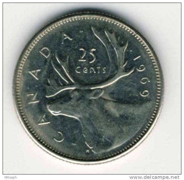 CANADA - Elizabeth II  D.G. REGINA - 25 Cents - 1969 - Canada