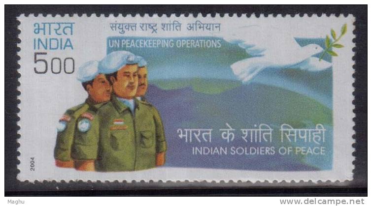 India MNH 2004, Indian Army In UN Peace Keeping OPeration, Bird Dove,  United Nations - Neufs