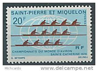 SAINT PIERRE ET MIQUELON 1970 - Aviron Championnats Du Monde - Neuf Sans Charniere (Yvert 405) - Nuovi