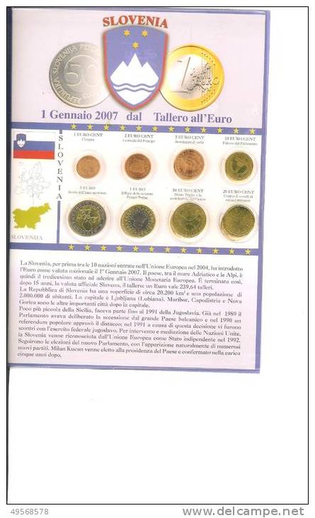 SLOVENIA - SERIE 8 MONETE EURO 2007 - - Slovenia