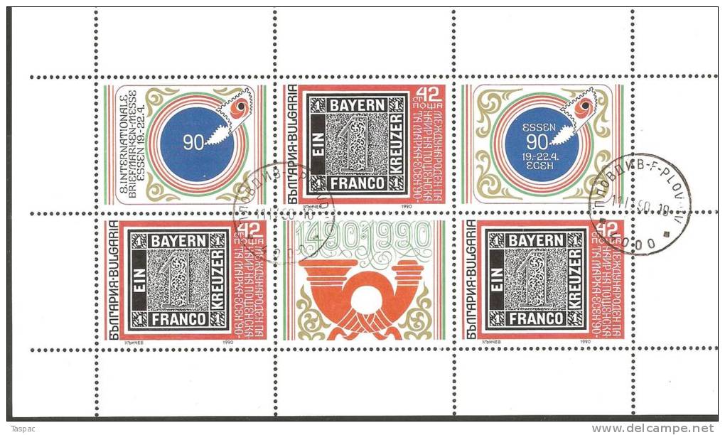 Bulgaria 1990 Mi# 3831 Kleinbogen Used - ESSEN ’90 - Used Stamps