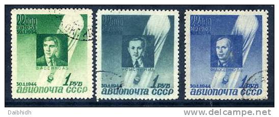 SOVIET UNION 1944 10th Anniversary Of Stratosphere Disaster Set Used.  Michel 892-94 - Used Stamps