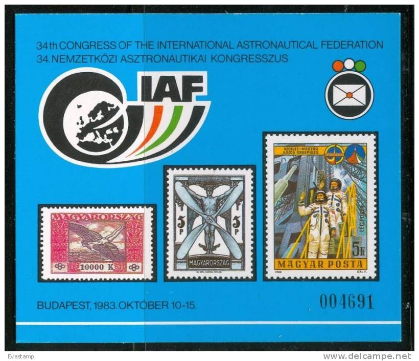 HUNGARY- 1983.Commemorative Sheet - IAF - Souvenirbögen