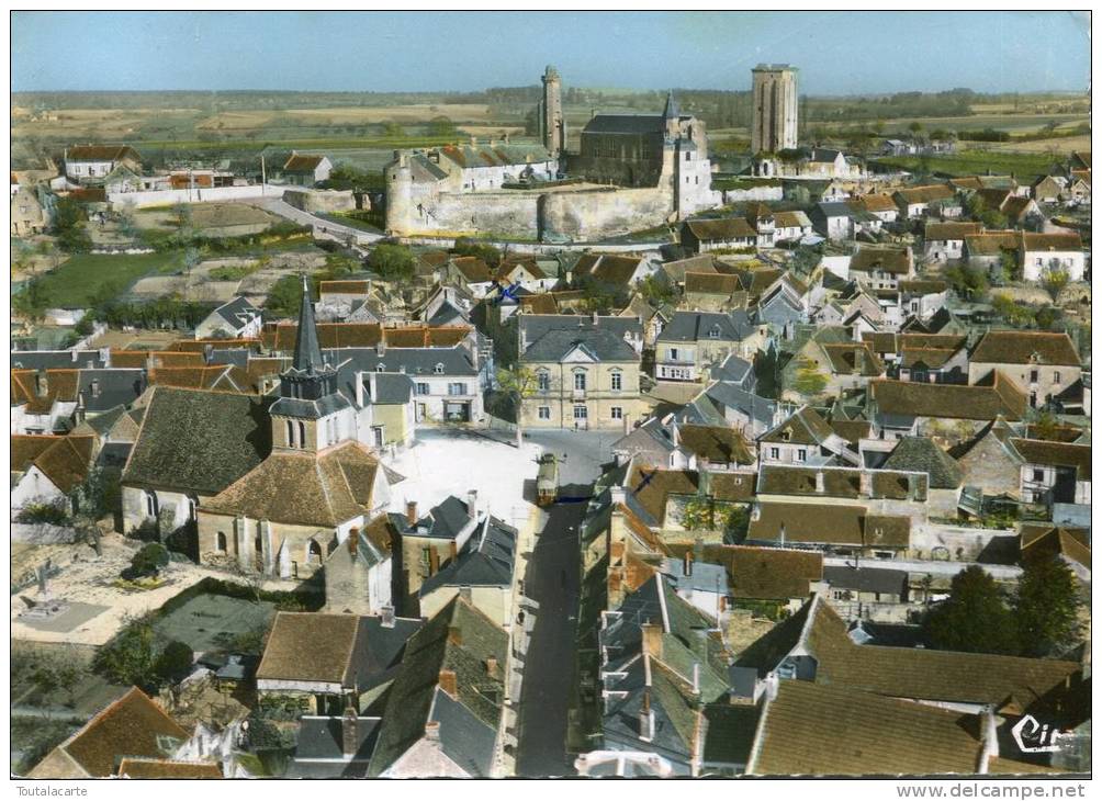 CPSM 37 LE GRAND PRESSIGNY VUE GENERLAE AERIENNE 1966 - Le Grand-Pressigny