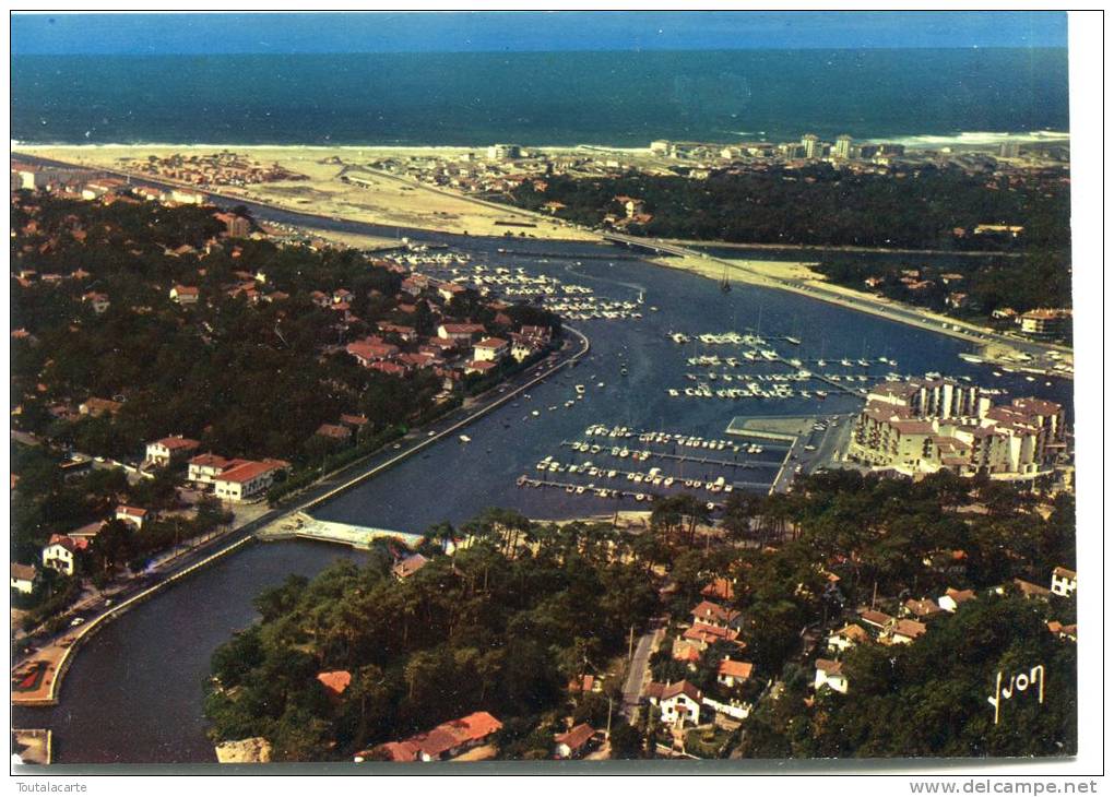 CPSM 40 CAPBRETON VUE AERIENNE DE LA VILLE AU FOND BORDURE DE L OCEAN HOSSEGOR - Capbreton