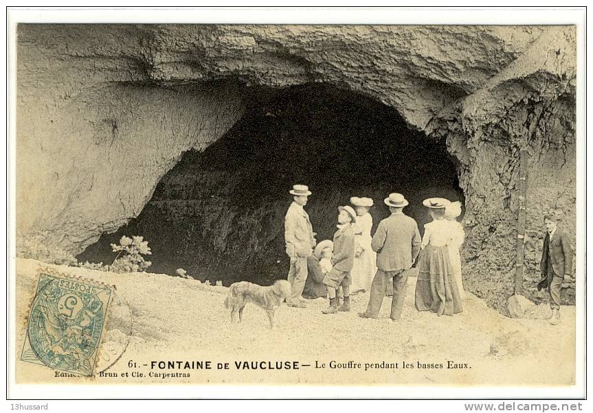 Carte Postale Ancienne Fontaine De Vaucluse - Le Gouffre Pendant Les Basses Eaux - Autres & Non Classés