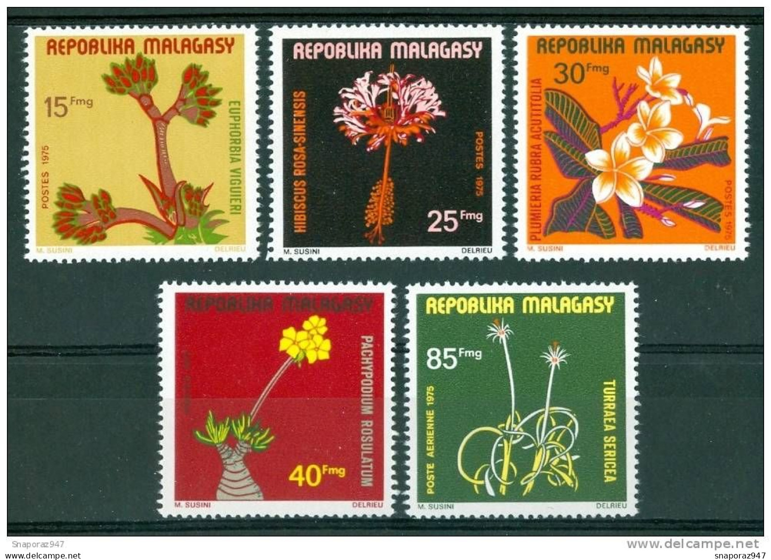 1975 Madagascar Fiori Flowers Blumen Fleurs Set MNH** Fio21 - Cactusses