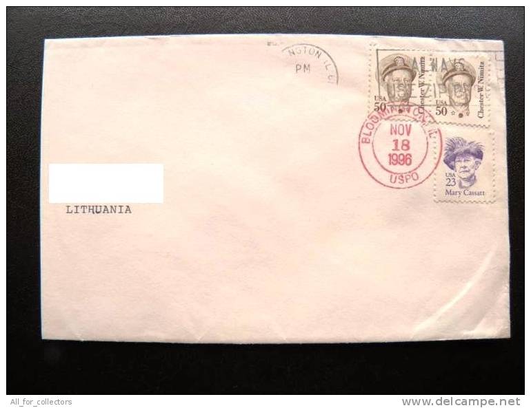 Cover Sent From USA To Lithuania, 1996, Nimitz Cassatt - Covers & Documents