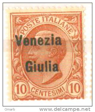 Fra350 Venezia Giulia, Occupazione, Occupation, Sovrastampa 10 Cent, Overprint, 1918-19, N. 22 - Vénétie Julienne