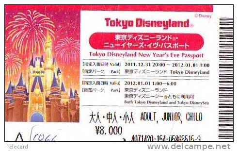 Disney Passeport Entreecard JAPON * TOKYO DISNEYLAND *  Passport (1066) JAPAN * NEW YEAR'S EVE PASSPORT - Disney