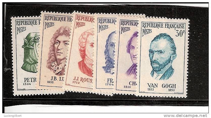 SERIE N° 1082 A 1087 FRANCE - Personnages Célèbres - 1956 NEUF EXTRA - Neufs