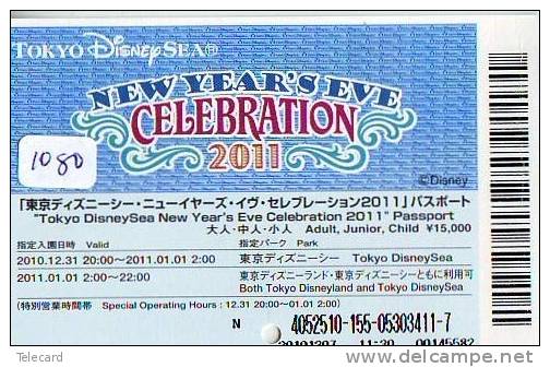 Disney Passeport Entreecard JAPON * TOKYO DISNEYLAND *  Passport (1080) JAPAN * DISNEY * CELEBRATION 2011 - Disney