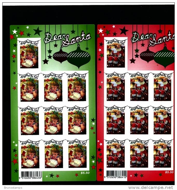 AUSTRALIA - 2010  DEAR SANTA  TWO  MS MINT NH - Blocks & Sheetlets