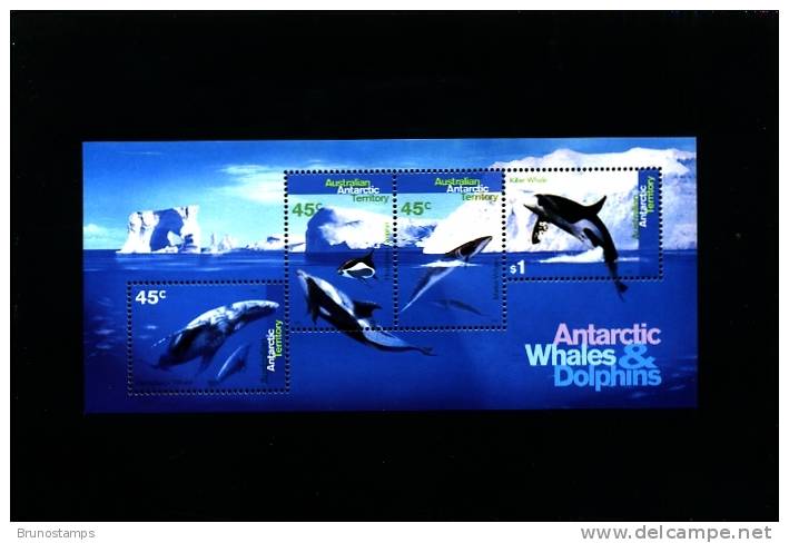 AUSTRALIAN ANTARCTIC TERRITORY - 1995 WHALES AND DOLPHINS  MS MINT NH - Blocks & Sheetlets
