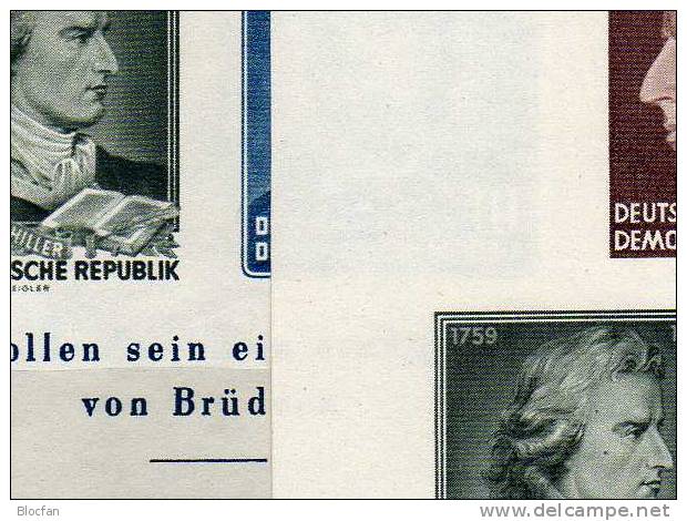 Friedrich Schiller Abart 2 Warzen Auf 5Pf. DDR Block 12 II ** 300€ Error On The Stamp Foglitti Sheet Bf Bloc Of Germany - Other & Unclassified
