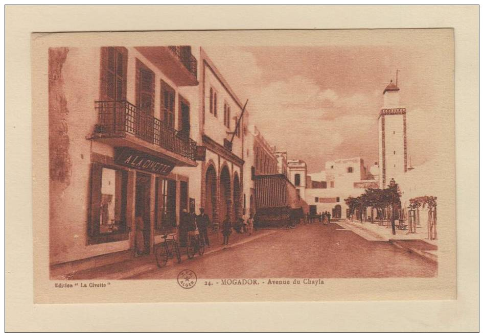 D51587 Postcard Mogador, Avenue Du Chayla, Edition La Civette, E.P.A. Alger, Red Tinted, Unused - Tanger