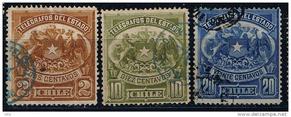 Chile, Michel # T1 - T3 O Telegrafenmarken - Chile