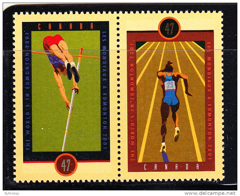 Canada MNH Scott #1908a Se-tenant Pair 47c IAAF World Championships - Ongebruikt