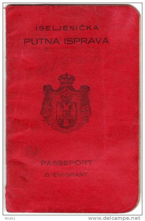 H EMIGRANT PASSPORT SHS KINGDOM OF SERBS CROATS AND SLOVENES ZAGREB CROATIA - Historical Documents