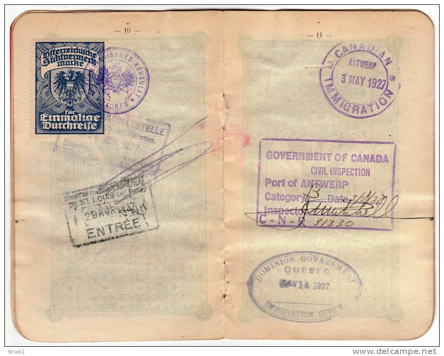 H EMIGRANT PASSPORT SHS KINGDOM OF SERBS CROATS AND SLOVENES ZAGREB CROATIA - Historical Documents